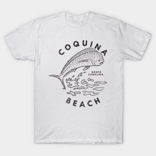 Coquina Beach, NC Summertime Vacationing Mahi Mahi Big Head Fish T-Shirt